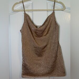 Umgee Shimmering Gold Knit Tank Top